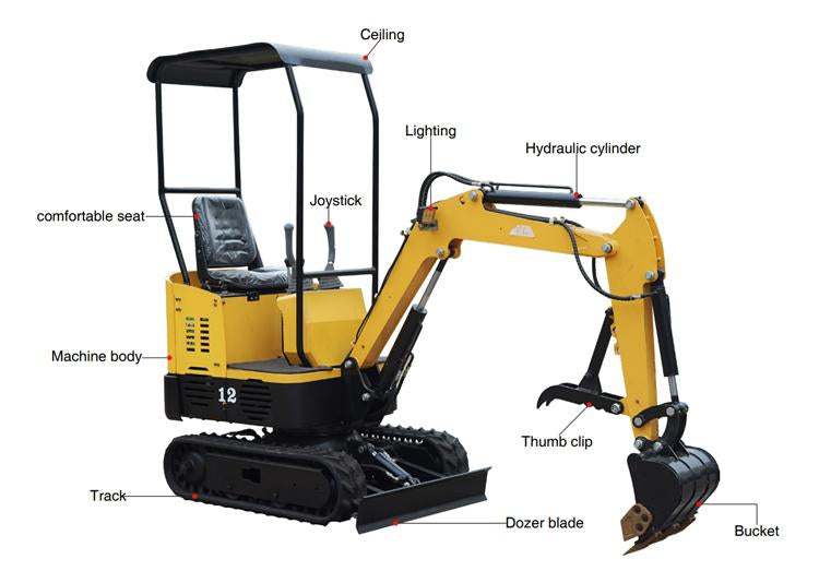 Free Shipping EPA Excavator 3.5 Ton  Crawler Digger Farm Used Minibagger 1 Ton Mini Excavator Machine For Sale