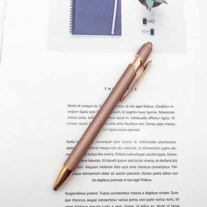 Golden Rose Stylus Ball Pen Soft Touch Rubber Pen With Customized Logo Printing