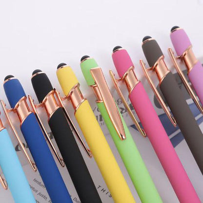 Golden Rose Stylus Ball Pen Soft Touch Rubber Pen With Customized Logo Printing