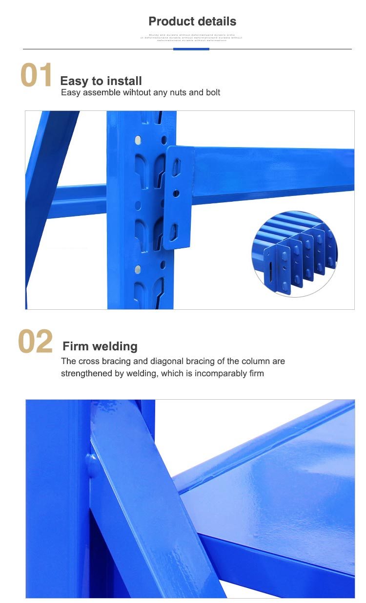 Morgie steel racks with Adjustable Utility Shelves 3 Tie Heavy duty shelving rack for industrial storage