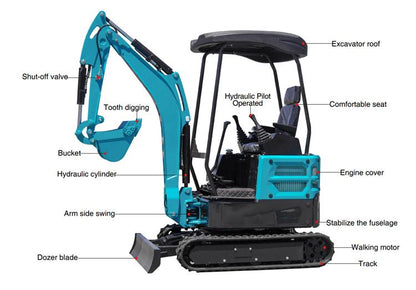 Free Shipping EPA Excavator 3.5 Ton  Crawler Digger Farm Used Minibagger 1 Ton Mini Excavator Machine For Sale