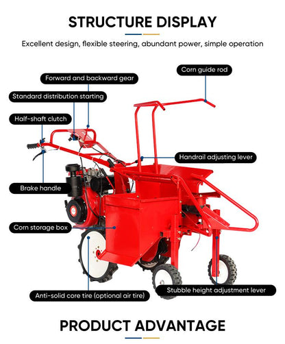 Professional Factory Directly Supply Mini Hand Push Self-Propelled Corn Harvester With High Speed And High Efficiency