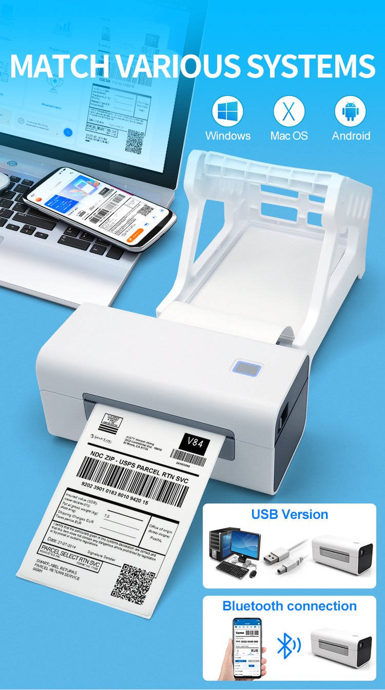 Factory Price Portable Desktop Shipping Waybill Printer Machine 4x6 Sticker Roll Thermal Transfer Barcode Label Printer